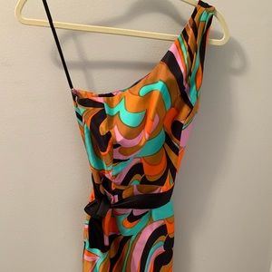 Milly One Shoulder Satin Dress